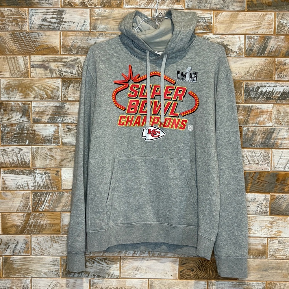 Kansas City Gray Super Bowl Champions Nike Hoodie. Size M.  Good Condition.